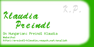 klaudia preindl business card